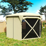 11' x 11' Pop Up Gazebo Screen Tent with UPF30+ Removable Roof Cover, Beige