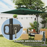 2.5 m Cantilever Parasol with Fillable Base and Double Top, Dark Green