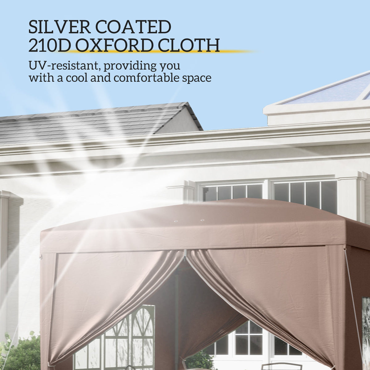 10' x 10' Pop-Up Party Tent Canopy with Carrying Bag, Coffee