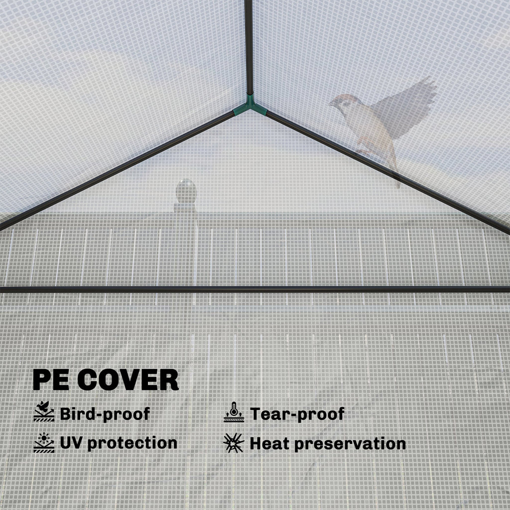 56" x 56" x 75" Raised Garden Bed Greenhouse with PE Cover, White