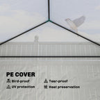 56" x 56" x 75" Raised Garden Bed Greenhouse with PE Cover, White