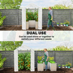 56" x 56" x 75" Raised Garden Bed Greenhouse with PE Cover, White