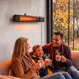 2000W Infrared Wall-Mount Heater with APP, Touch & Remote, IP65, 9 Levels, Black