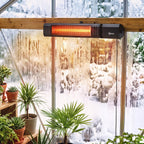 2000W Infrared Wall-Mount Heater with APP, Touch & Remote, IP65, 9 Levels, Black