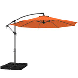 3 m Cantilever Parasol with Weights, Cover & Cross Base, Orange