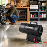 15 kW/51000 BTU Industrial Propane Space Heater with Piezo Ignition, Overheat Protection, IPX4, Black