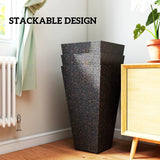 3-Piece 28" Tall Planters with Drainage Holes, Brown