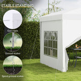 10' x 10' Outdoor Pop Up Party Tent Gazebo with Carrying Bag, White