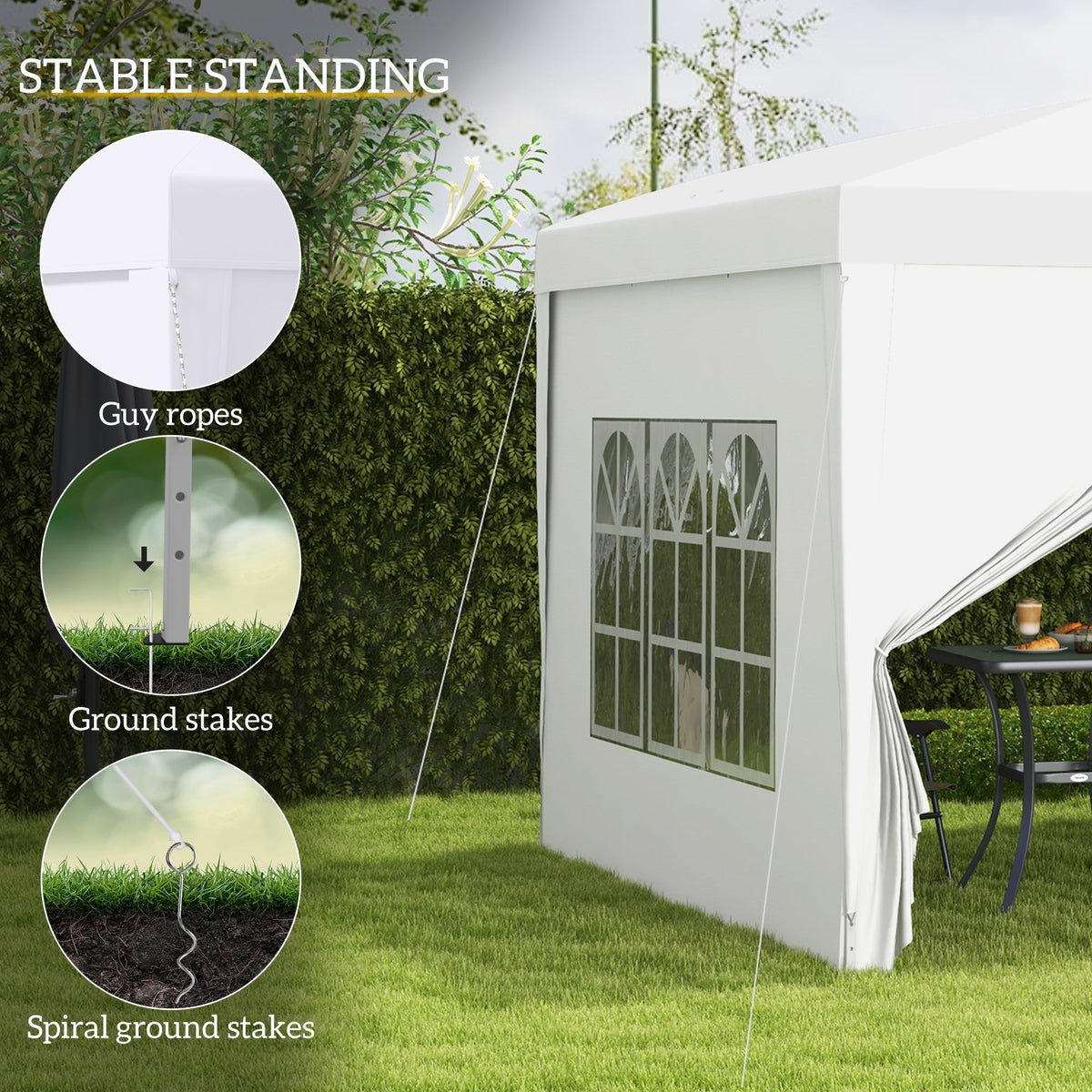10' x 10' Outdoor Pop Up Party Tent Gazebo with Carrying Bag, White
