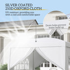 10' x 10' Outdoor Pop Up Party Tent Gazebo with Carrying Bag, White