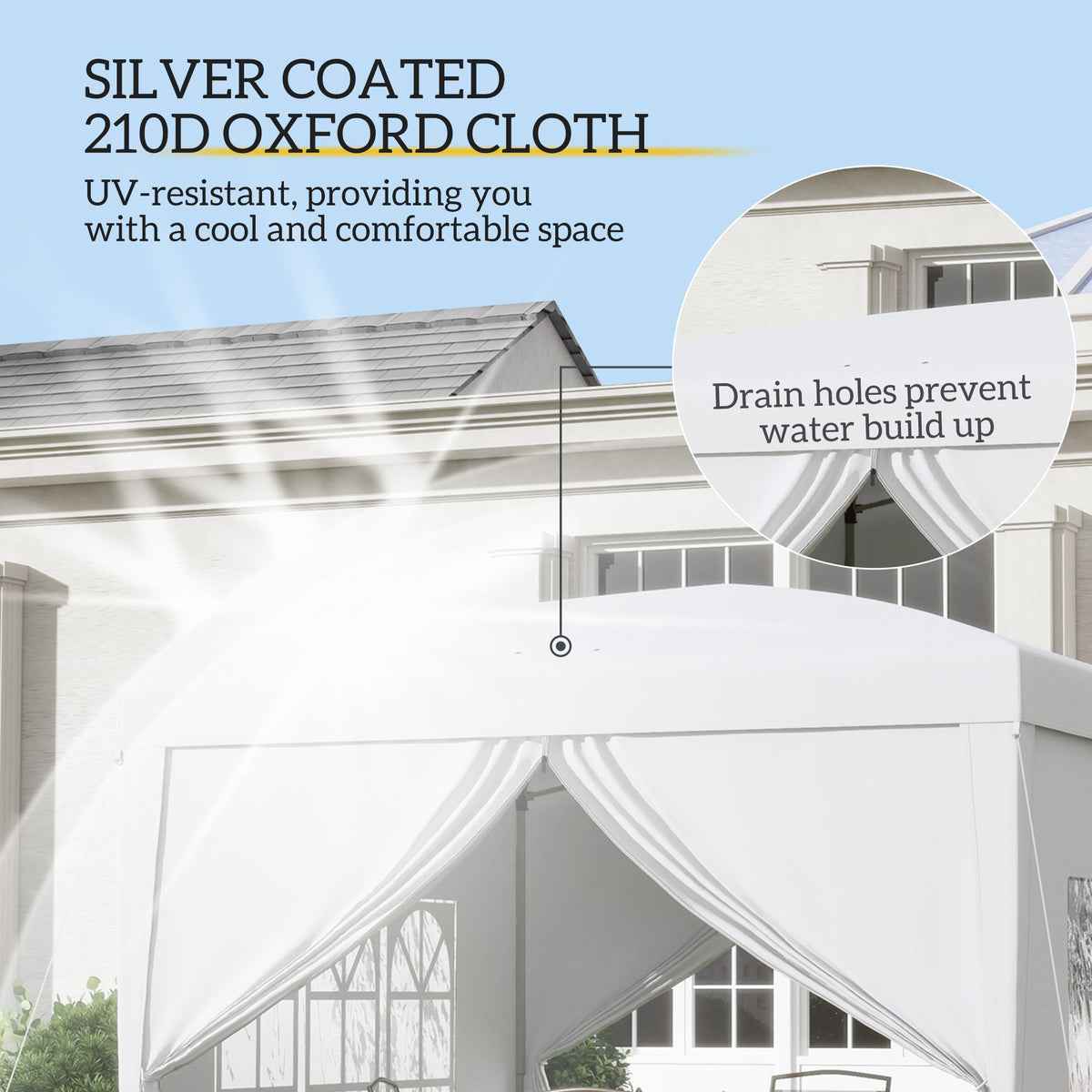 10' x 10' Outdoor Pop Up Party Tent Gazebo with Carrying Bag, White