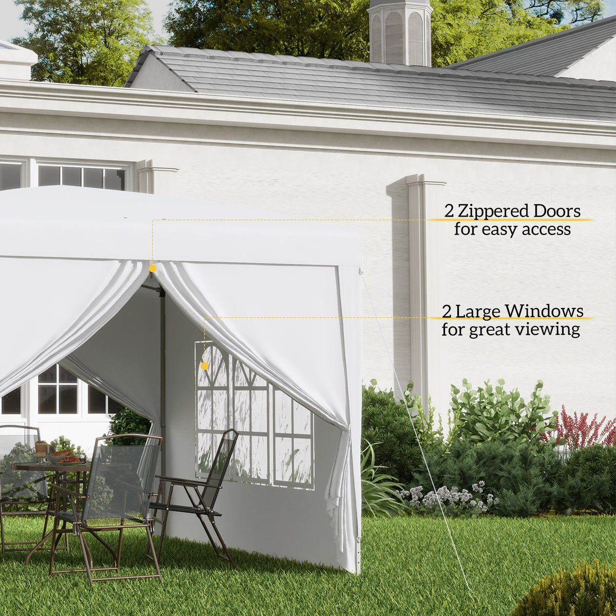 10' x 10' Outdoor Pop Up Party Tent Gazebo with Carrying Bag, White