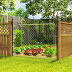 26-71 in. W x 4 ft. H Chain Link Fence Gate, Silver