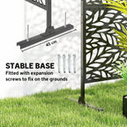 78" x 48" Metal Outdoor Privacy Screen, Willow Branch Design, Black