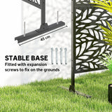 78" x 48" Metal Outdoor Privacy Screen, Willow Branch Design, Black
