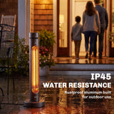 2000W Electric Infrared Patio Heater with Remote & Oscillation, 8H Timer, Black