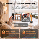 2000W Electric Infrared Patio Heater with Remote & Oscillation, 8H Timer, Black