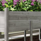 Wooden Raised Garden Bed with Liner, Legs and Drain Holes, Grey