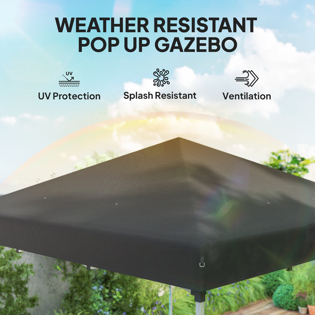 10' x 10' Pop Up Canopy Tent with Sidewalls and Roller Bag, Black