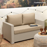 2 Seater Outdoor Seat Cushions with Backrest, Beige