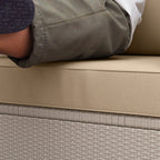 2 Seater Outdoor Seat Cushions with Backrest, Beige