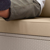2 Seater Outdoor Seat Cushions with Backrest, Beige