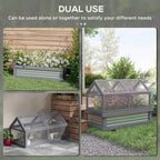 NookGrow 48" x 24" x 32" Wooden Cold Frame Greenhouse, Grey