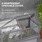 NookGrow 48" x 24" x 32" Wooden Cold Frame Greenhouse, Grey