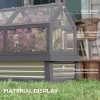NookGrow 48" x 24" x 32" Wooden Cold Frame Greenhouse, Grey
