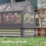 NookGrow 48" x 24" x 32" Wooden Cold Frame Greenhouse, Grey