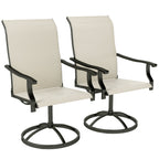 2-Piece Outdoor Patio Swivel Chairs, Beige