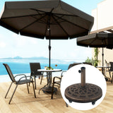 46 lbs Patio Umbrella Base with Wheels, Bronze