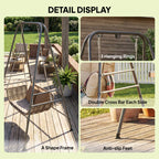 Hammock Chair Stand with Anti-Slip Pads and 2 Carabiners, Gray