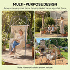Hammock Chair Stand with Anti-Slip Pads and 2 Carabiners, Gray