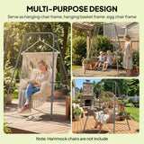 Hammock Chair Stand with Anti-Slip Pads and 2 Carabiners, Gray