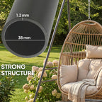 Hammock Chair Stand with Anti-Slip Pads and 2 Carabiners, Gray