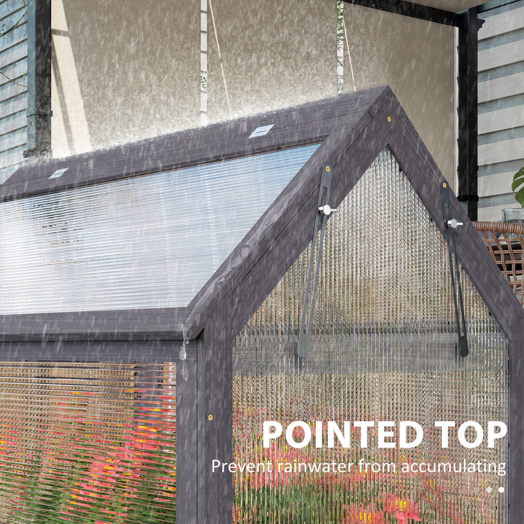 35.5" x 22.5" x 38.25" Raised Garden Bed Greenhouse, Gray