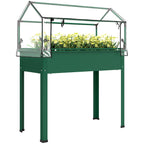 39.4" x 18.9" x 48.8" Raised Garden Bed with Cover, Green