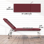 2pc Patio Chair Cushion Set with Ties for Indoor or Outdoor, Wine Red