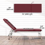 2pc Patio Chair Cushion Set with Ties for Indoor or Outdoor, Wine Red