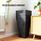 3-Piece 28" Tall Planters with Drainage Holes, Black