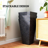 3-Piece 28" Tall Planters with Drainage Holes, Black