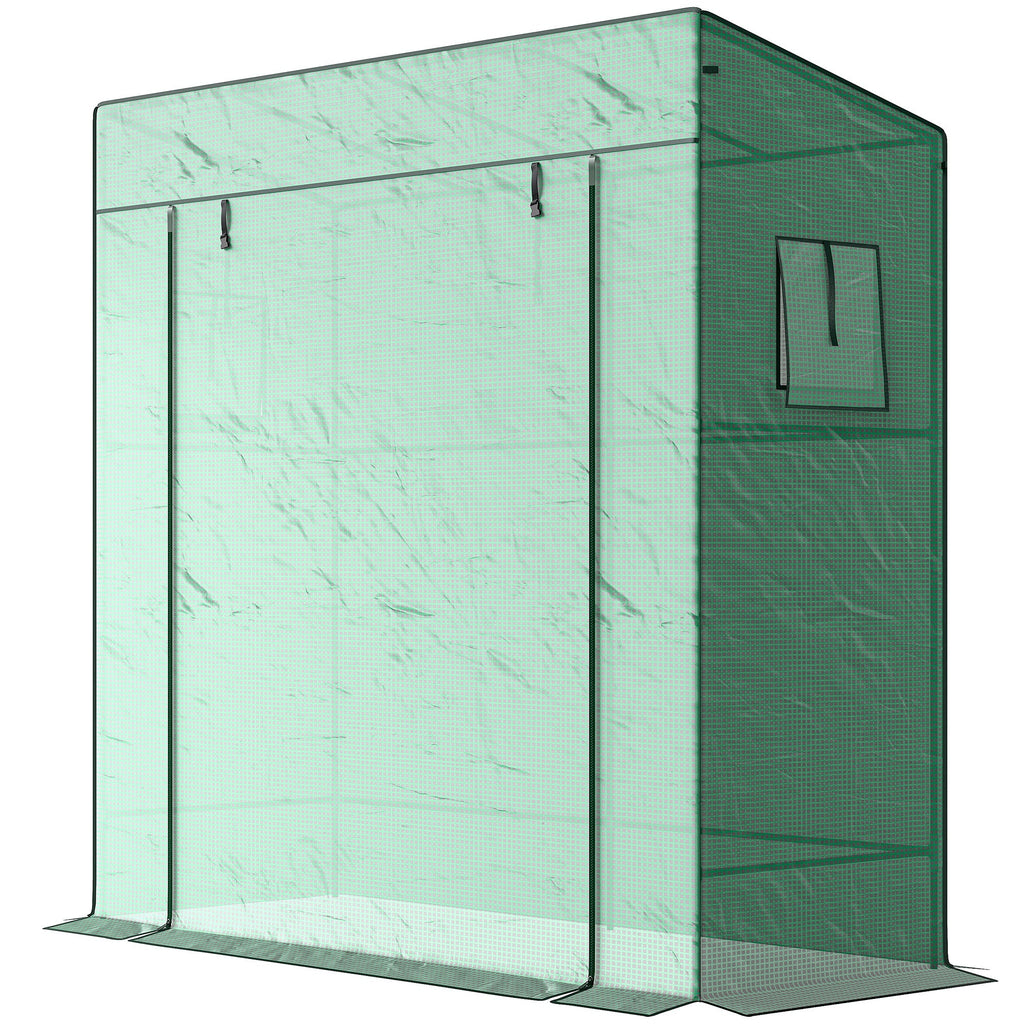 77.2" x 30.3" x 77.6" Lean-to Tomato Greenhouse, Green
