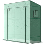 77.2" x 30.3" x 77.6" Lean-to Tomato Greenhouse, Green