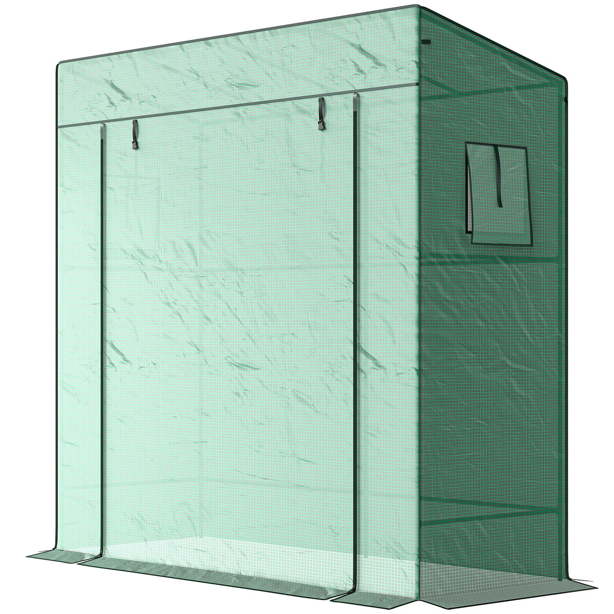 77.2" x 30.3" x 77.6" Lean-to Tomato Greenhouse, Green