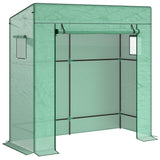 77.2" x 30.3" x 77.6" Lean-to Tomato Greenhouse, Green