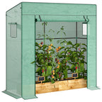 77.2" x 30.3" x 77.6" Lean-to Tomato Greenhouse, Green