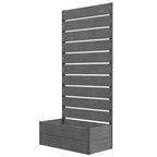 28" x 15" x 59" Raised Garden Bed with Trellis, Dark Grey