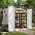 LAUSAINT HOME 4' x 6' Outdoor Storage Shed, Metal Shed Garden Tool Storage & Bicycle Storage with Lockable Door, White - Walmart.com