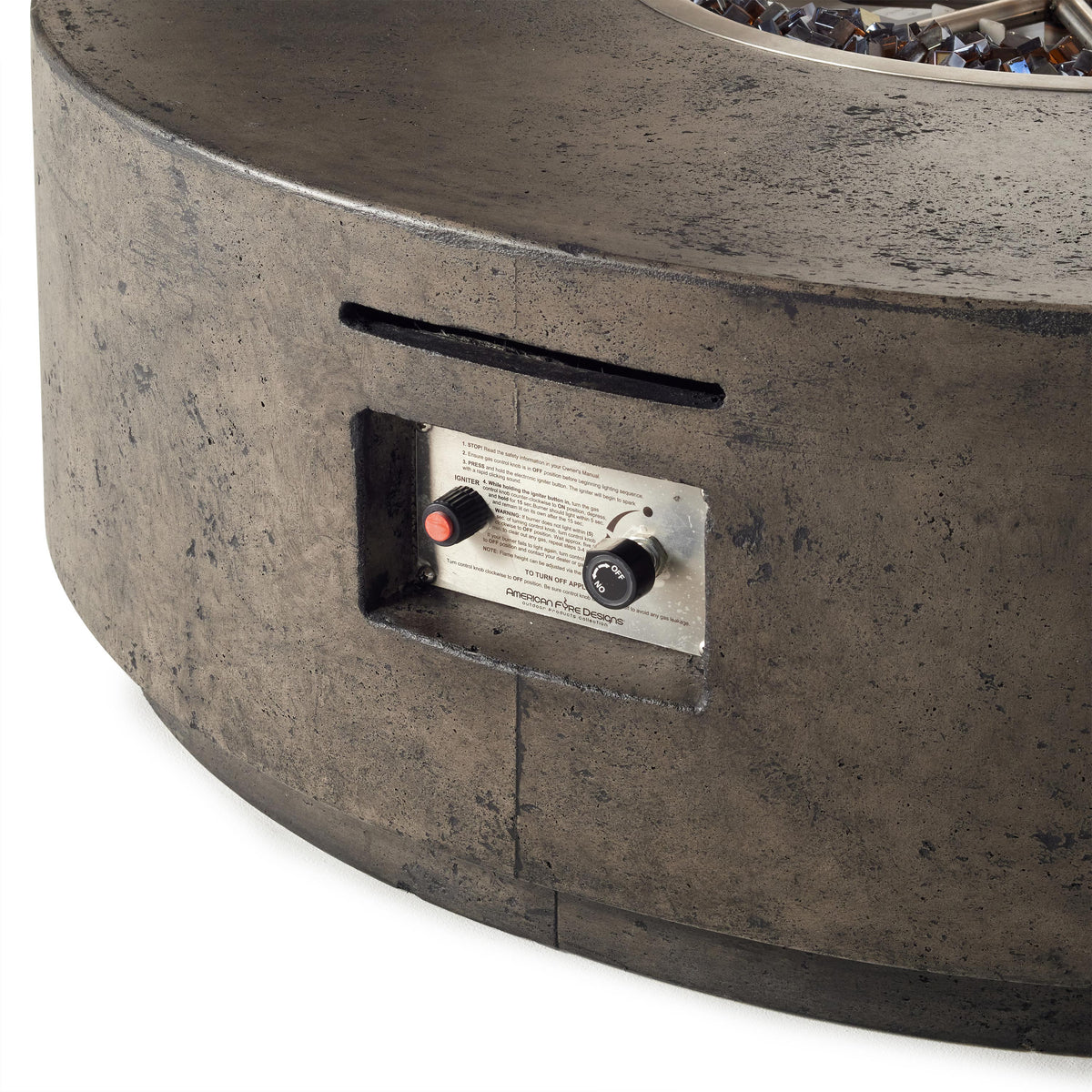 Legend Round Fire Table in Dark Basalt (Natural Gas)